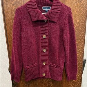Karen Scott Burgundy Women's Cardigan